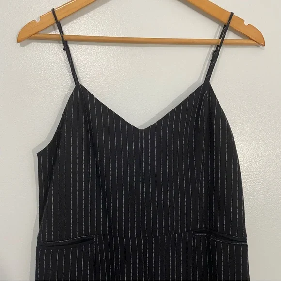 Anthropologie The Essentials Navy Blue Pinstriped Jumpsuit Size 4 - Picture 6 of 12